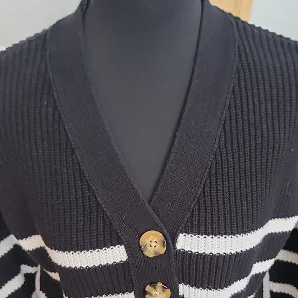 Rachel Zoe Black and White Striped Sweater - Picture 2 of 9